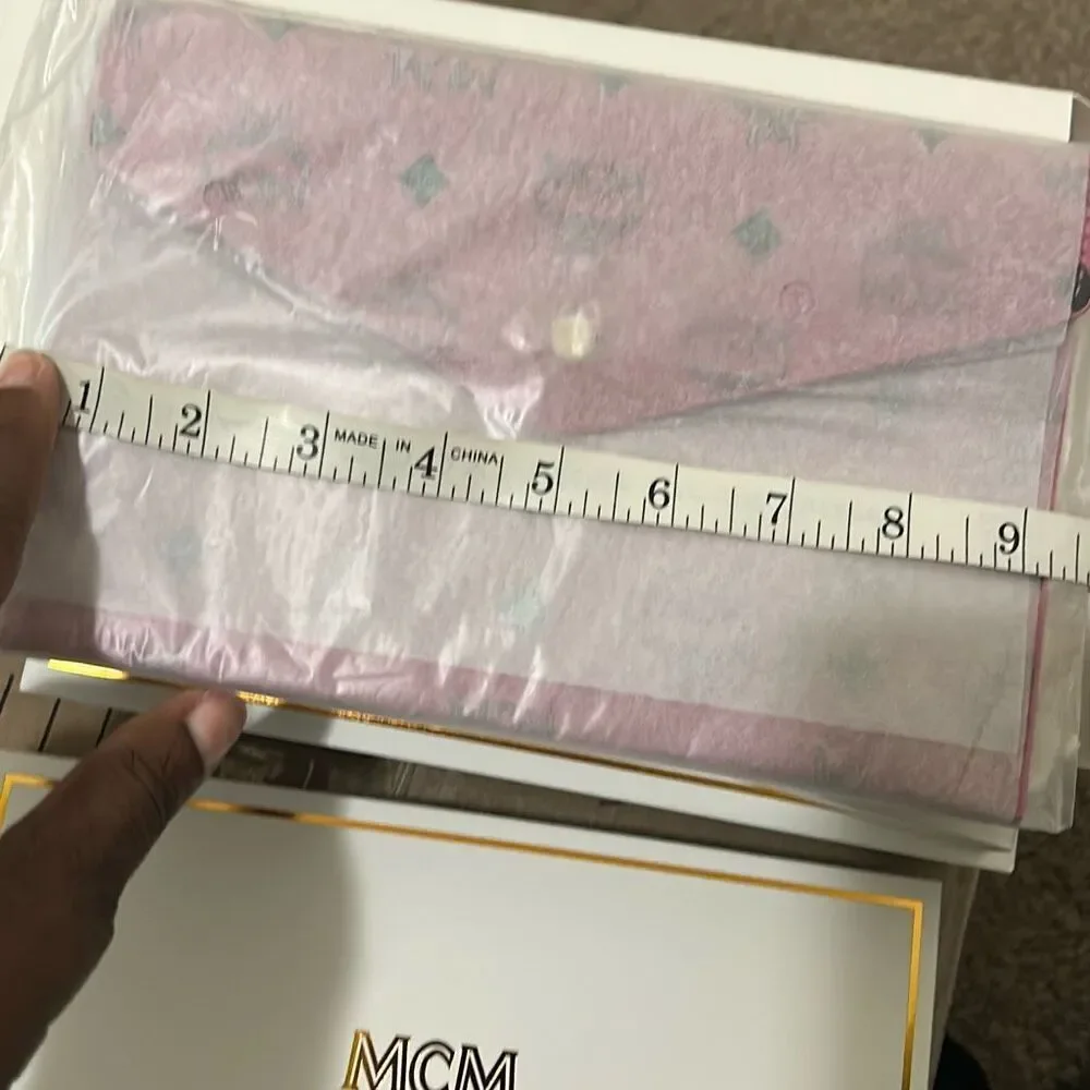 MCM Pink Clutch with Black Accents - Picture 7 of 8